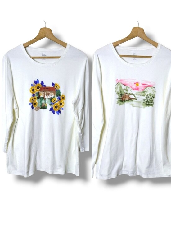 Kim Rogers Tops - Kim Rogers Set Of 2 Perfectly Soft Cotton Shirts XL